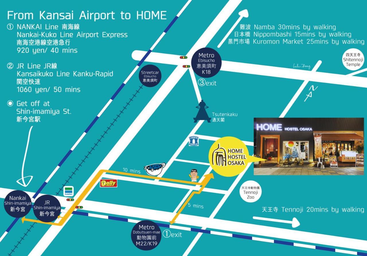 Home Hostel Osaka Exterior foto